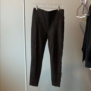 SPANX Faux Suede Chocolate Brown Leggings